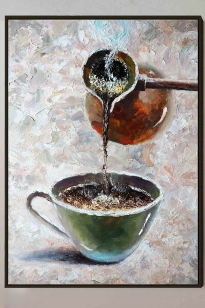 لوحة جدارية شكل كوب قهوة