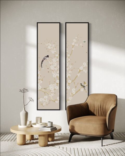 طقم لوحة جدارية مودرن ناتشورال بريز 60*260 سم - اطار اسود