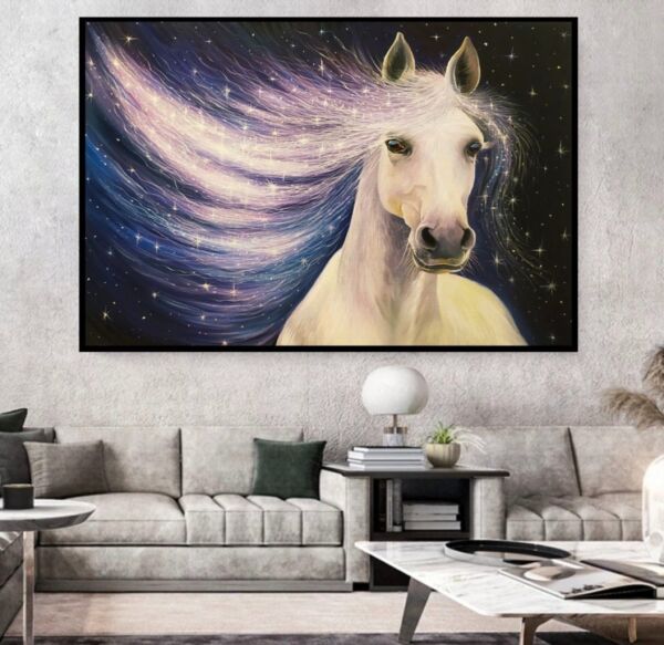 لوحة جدارية كنفاس خيل سحري
