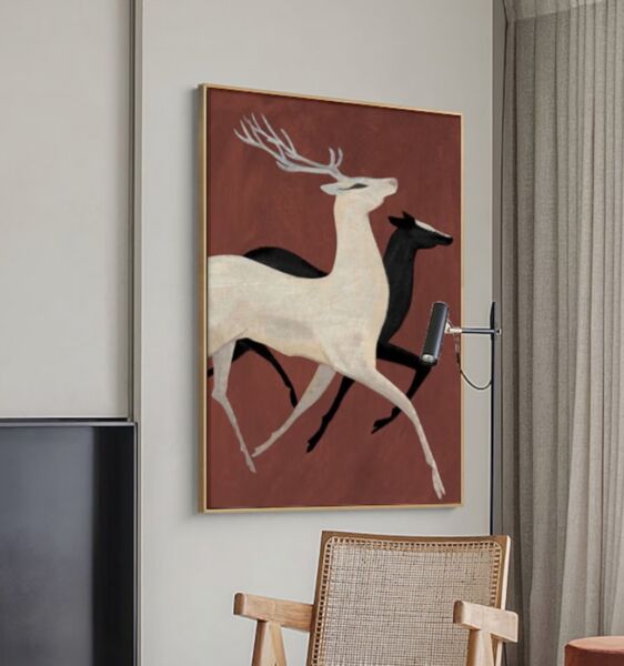 لوحة غزلان باسلوب تجريدي