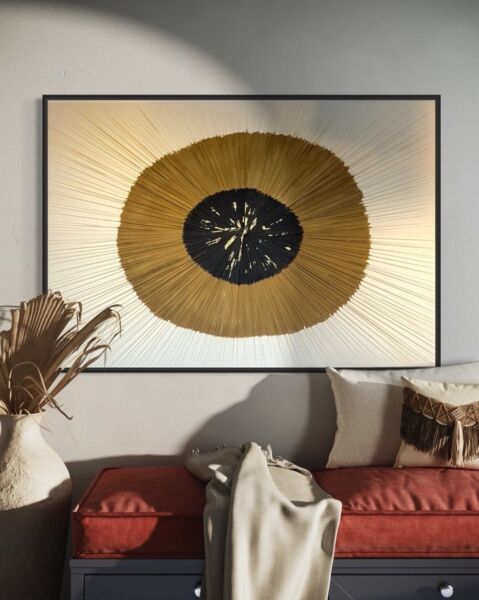 لوحة جدارية جبس ملونة بتصميم بارز