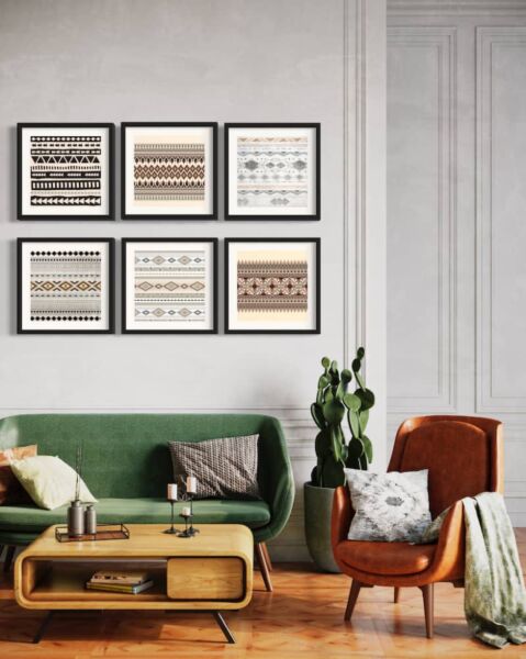 مجموعة لوحات جدارية 6 قطع كانديل 40x40 سم - برواز اسود