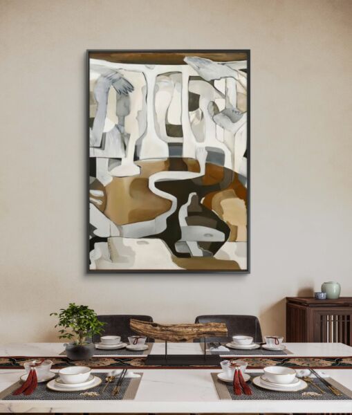  لوحة فنية طباعة كانفس عمل يدوي بيلين 120×70