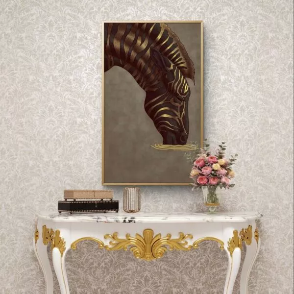 لوحة طباعة كانفس بإطار زيبرا 70×120سم - متعدد الالوان