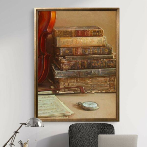 لوحة طباعة كانفس كتب كبيره بإطار 120×200سم - متعدد الالوان