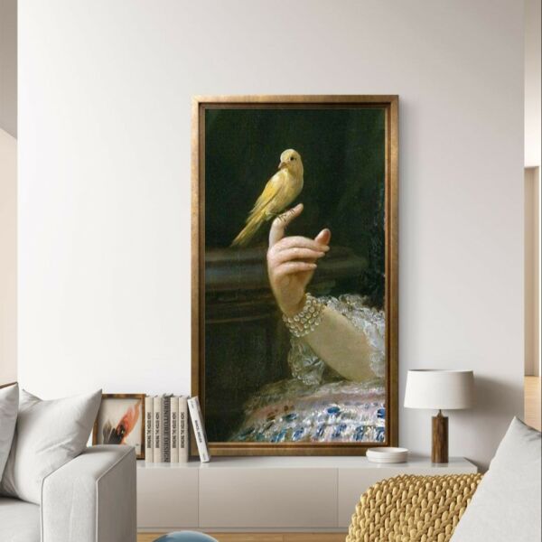 لوحة طباعة كانفس طائر بإطار 70×120سم - متعدد الالوان