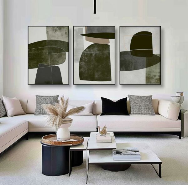 لوحة فنية عمل يدوي شايبز 90×70سم 3 قطع