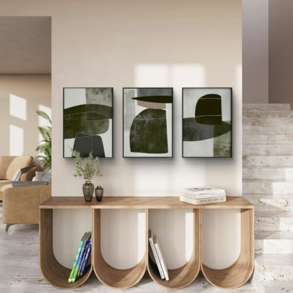 لوحة جدارية عمل يدوي 3 قطع شايبز - متعدد الالوان