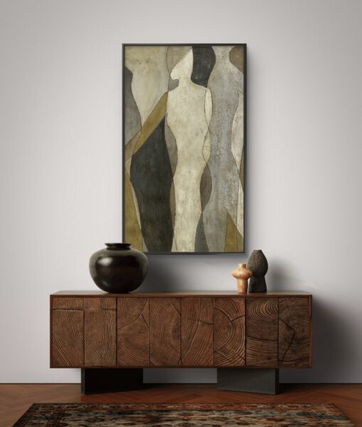 لوحة فنية طباعة كانفس عمل يدوي جاناي 70×120