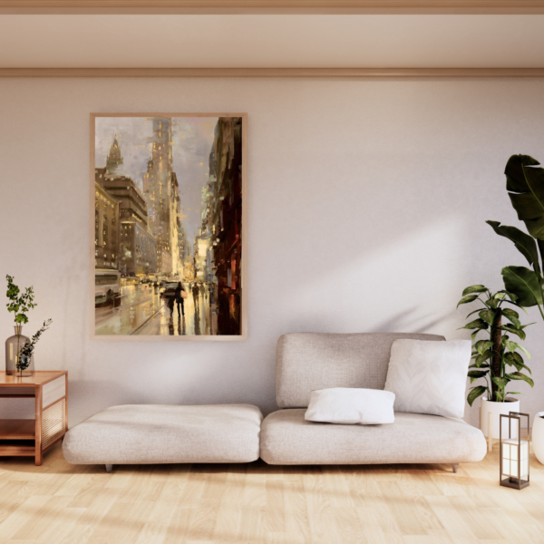 لوحة فنية طباعة كانفس عمل يدوي شينزو 200×100 