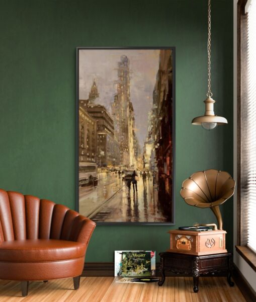 لوحة فنية طباعة كانفس عمل يدوي شينزو 200×100 