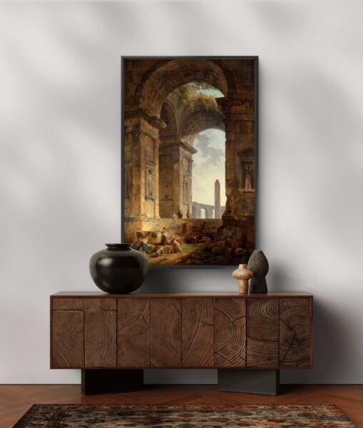 لوحة فنية طباعة كانفس عمل يدوي شيرو 70×120