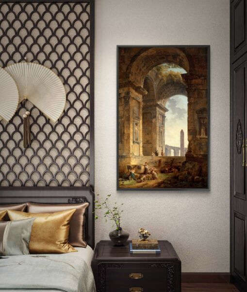 لوحة فنية طباعة كانفس عمل يدوي شيرو 70×120