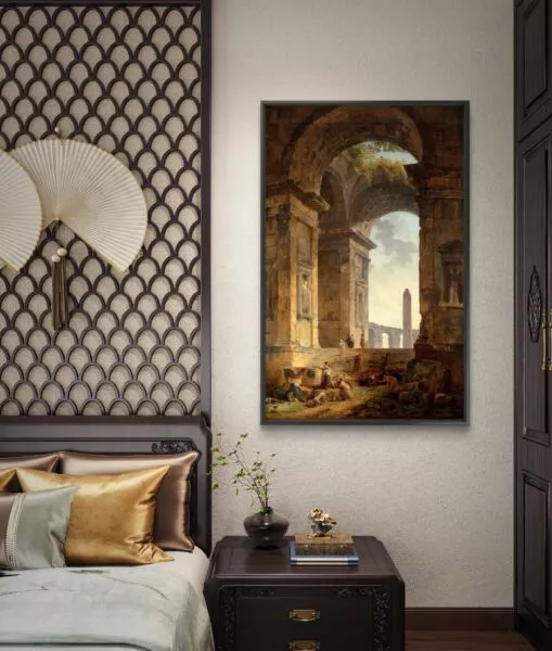 لوحة فنية طباعة كانفس عمل يدوي شيرو 70×120