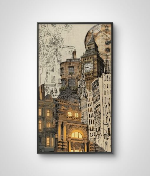 لوحة فنية طباعة كانفس عمل يدوي شينزولا 200×100 