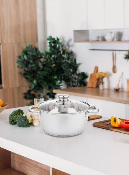 طاجن ستانلس ستيل 24  سم فضي