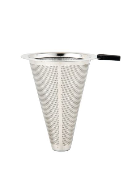 خادم قهوة زجاجي وف لتر من الفولاذ المقاوم للصدأ ومقبض خشبي 600  مل  فضي وبني 