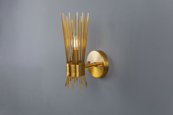 إضاءة جدارية أعواد لمبة واحدة إي 27 ذهبي