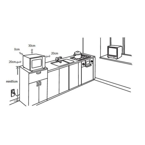 مايكروويف باوماتيك ستاند مع شواية 25 لتر - فضي