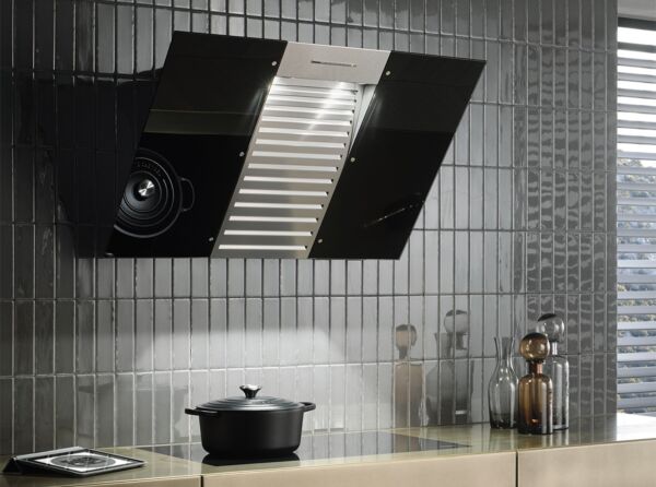 شفاط ميلى 90 سم مثبت على الحائط مع إضاءة ليد موفرة للطاقة - أسود أوبسيديان