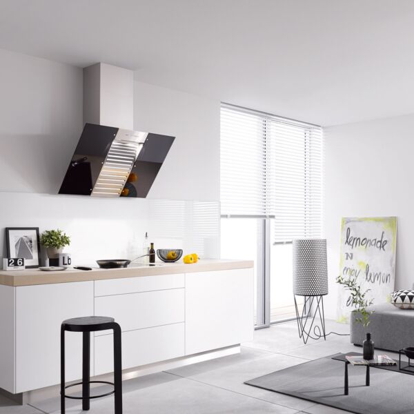 شفاط ميلى 90 سم مثبت على الحائط مع إضاءة ليد موفرة للطاقة - أسود أوبسيديان