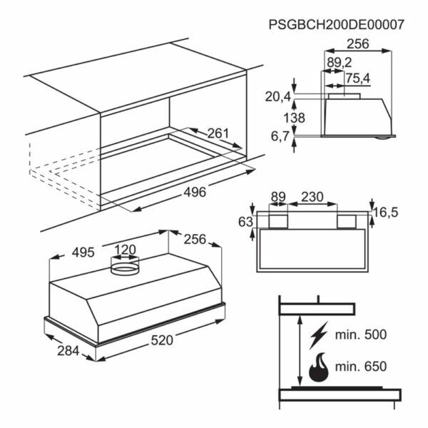 شفاط أيه إي جي 52 سم مدمج