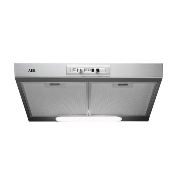 شفاط أيه إي جي مدمج - بلت ان - مع اضاءة ليد لاستهلاك اقل للطاقة وقوة شفط 336 متر مكعب - ساعة - ستيل