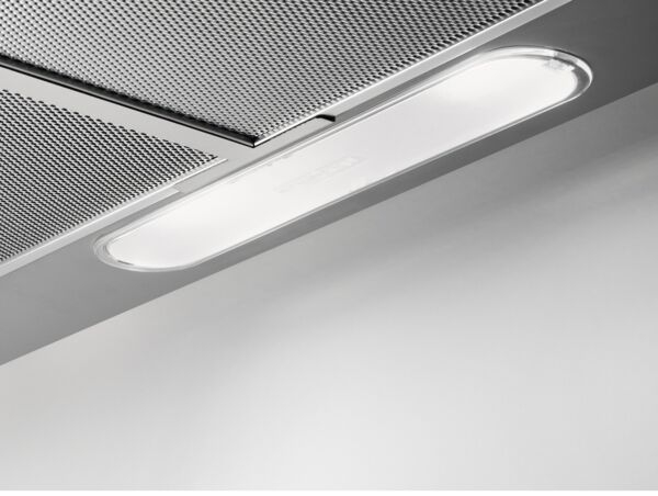 شفاط أيه إي جي 90 سم مدمج - بلت ان - مع اضاءة ليد لاستهلاك اقل للطاقة وقوة شفط 336 متر مكعب - ساعة - ستيل