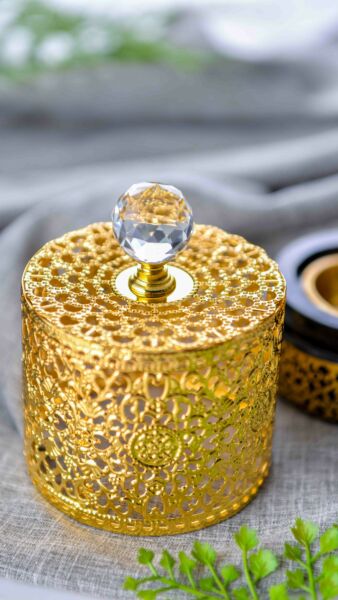 مبخرة كريستال -لون ذهبي وأسود