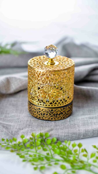 مبخرة كريستال -لون ذهبي وأسود