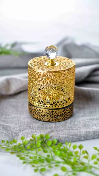 مبخرة كريستال -لون ذهبي وأسود