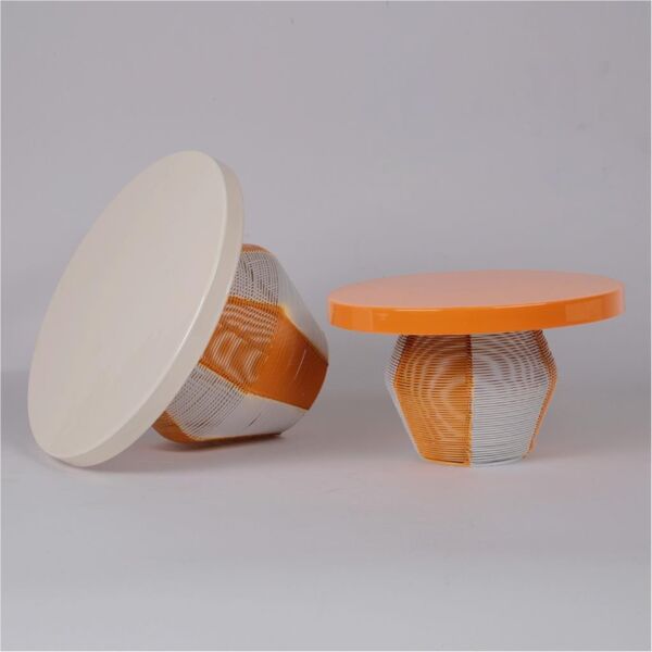 حامل كيك من ميموسا - برتقالي وبيج