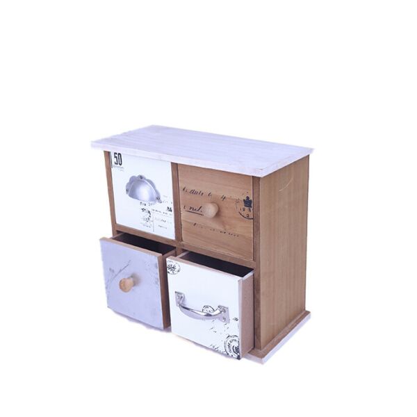 أدراج ديكور من الخشب عدد 4 بتصميم أخاذ متعدد الألوان