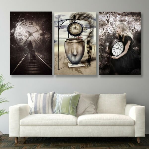 طقم لوحات جدارية فنية جوليا بتصميم عصري 3 قطع - متعدد الالوان