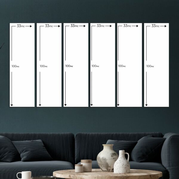 لوحه جدارية كانفس اسلامية  - مقسمة - 6 قطع بمقاس 33x100 سم