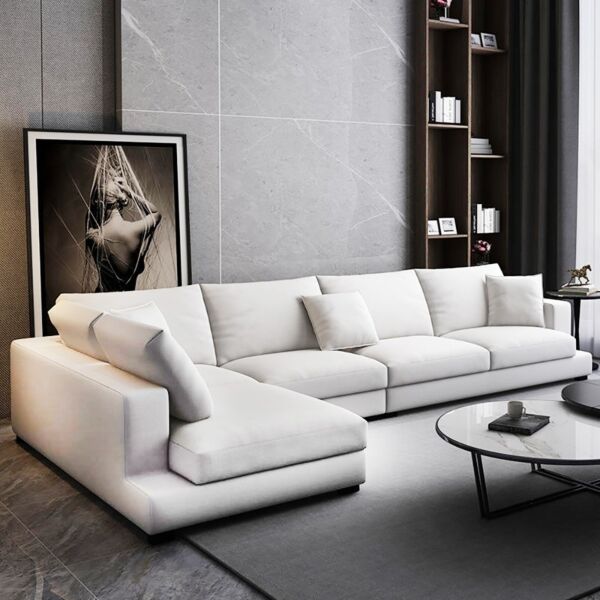 كنب زاوية حرف L نوار - رمادي فاتح