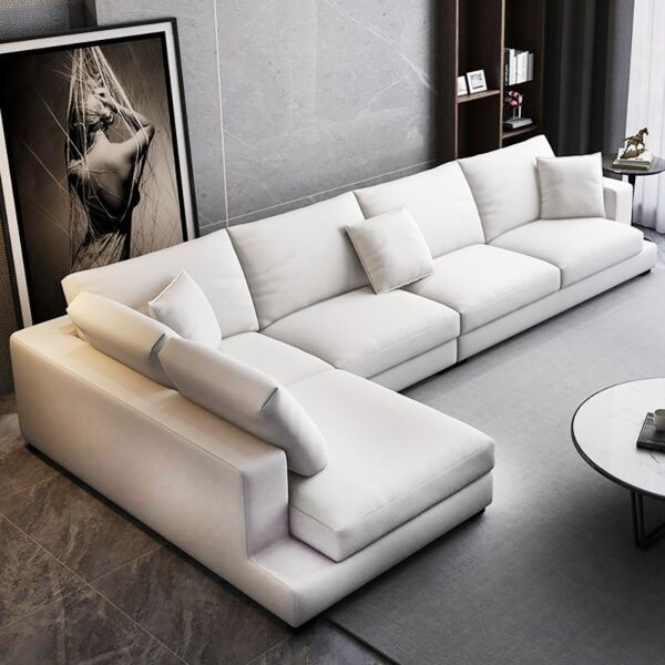 كنب زاوية حرف L نوار - رمادي فاتح