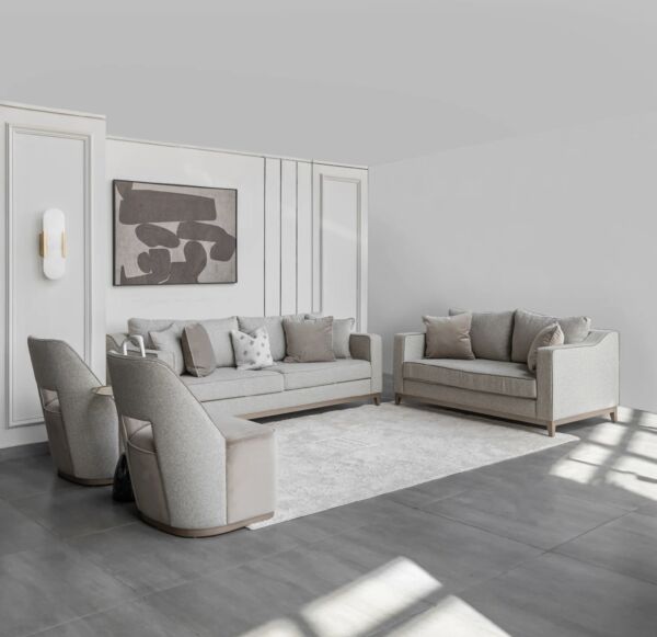 طقم كنب كومو - رمادي