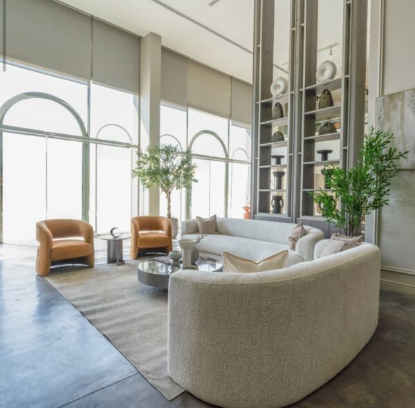 طقم كنب ريتا - بيج وبرتقالي