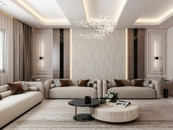 طقم كنب 5 قطع مارينسا - بيج