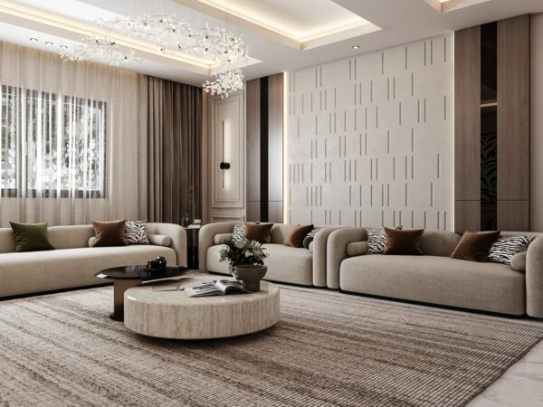 طقم كنب 5 قطع مارينسا - بيج