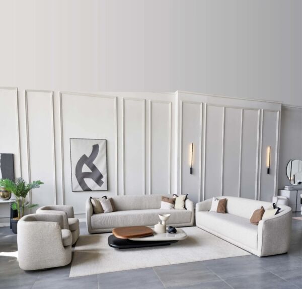 طقم كنب كابري - كريمي