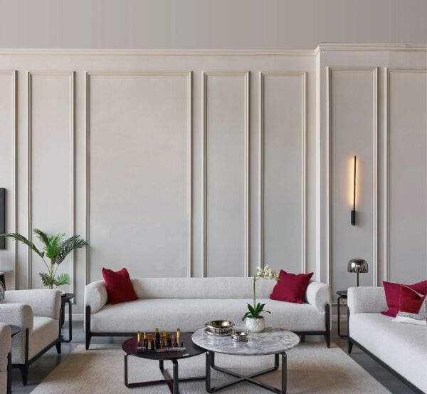 طقم كنب جبريال - بيج واحمر