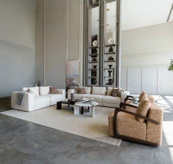 طقم كنب رمق - بيج