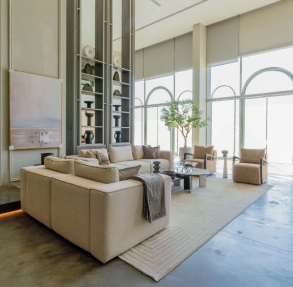 طقم كنب رمق - بيج