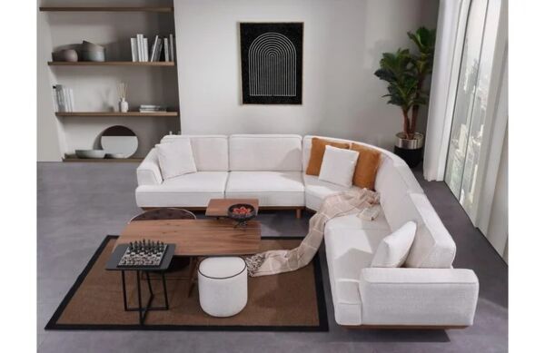 كنب زاوية أليورا - اوف وايت