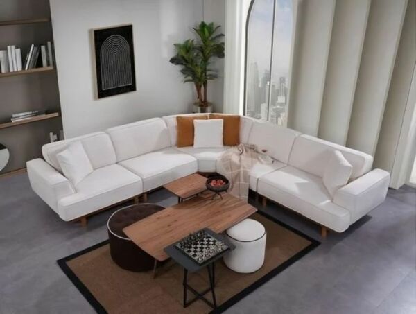 كنب زاوية أليورا - اوف وايت