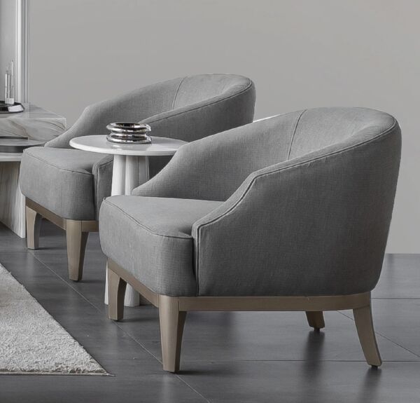 طقم كنب جورجيا - رمادي وكريمي