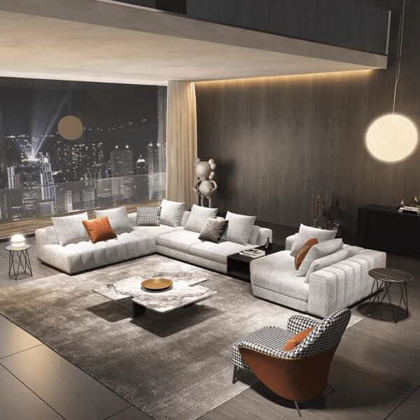 كنب زاوية أريستا لوفت 4 قطع - اوف وايت