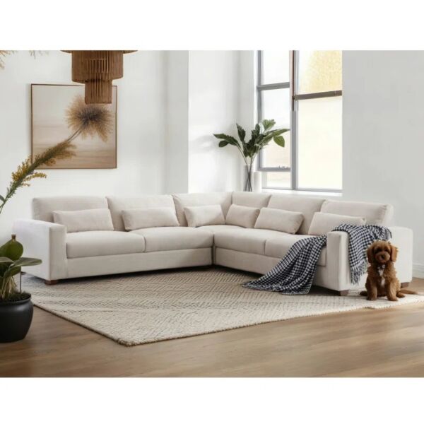 كنب زاوية 3 قطع رومانس - بيج